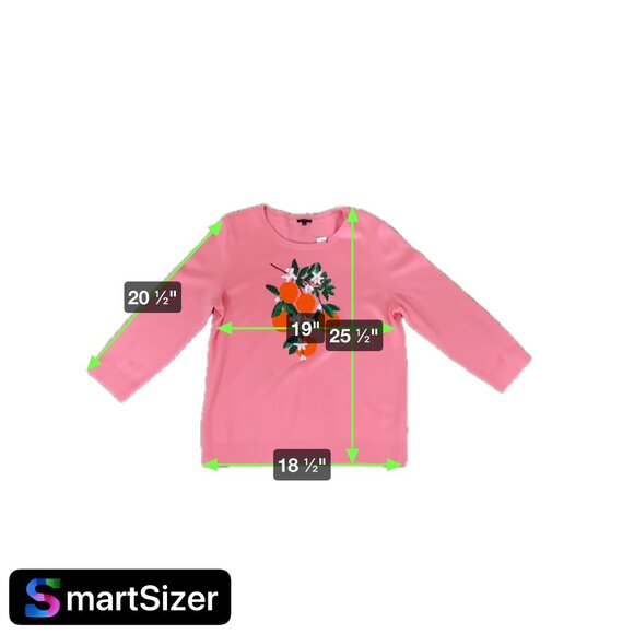 NWT Talbots Pink Sweater Bold Oranges Crewneck Pullover Sz Large Peach Stawberry - Picture 5 of 6